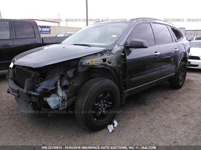 1GNKRFED5CJ273261 - 2012 CHEVROLET TRAVERSE LS GRAY photo 2