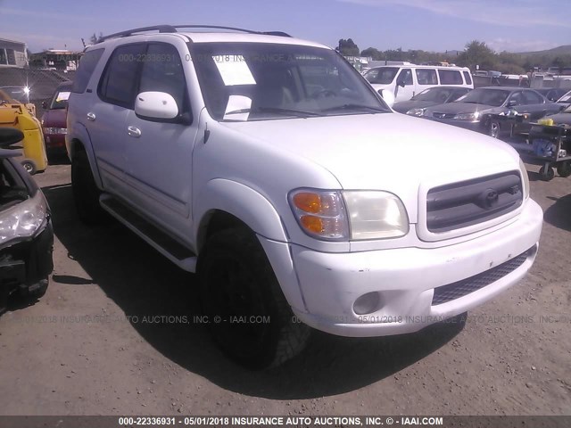 5TDBT48A72S120723 - 2002 TOYOTA SEQUOIA LIMITED WHITE photo 1