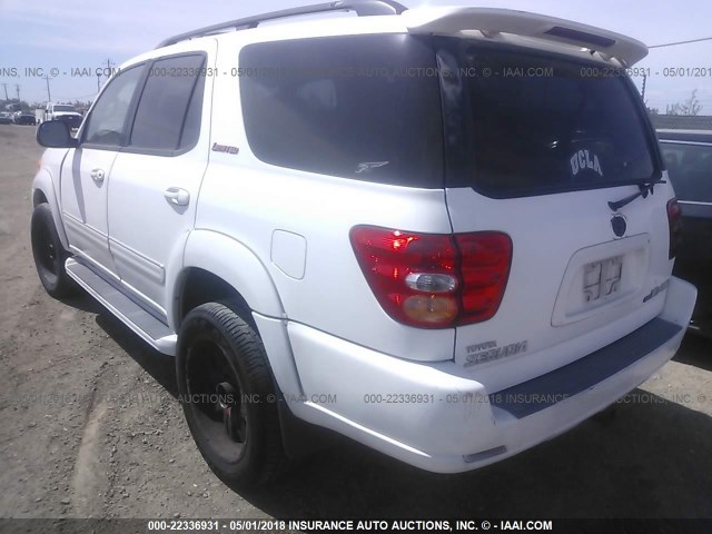 5TDBT48A72S120723 - 2002 TOYOTA SEQUOIA LIMITED WHITE photo 3