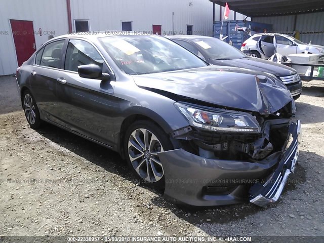 1HGCR2F50EA041314 - 2014 HONDA ACCORD SPORT GRAY photo 1