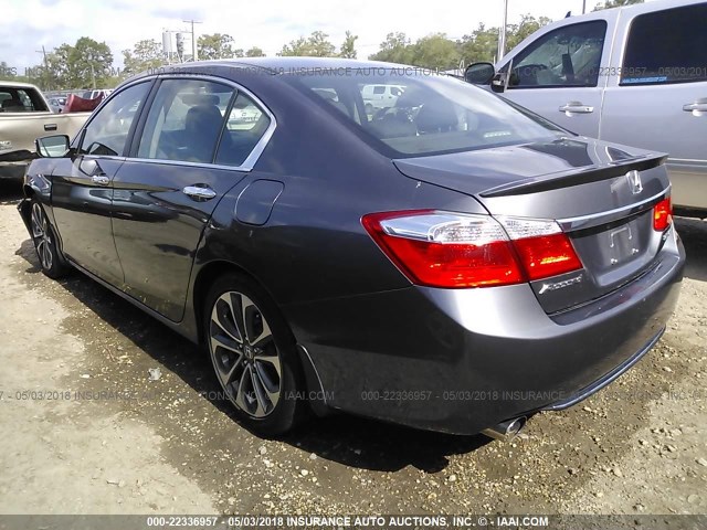 1HGCR2F50EA041314 - 2014 HONDA ACCORD SPORT GRAY photo 3