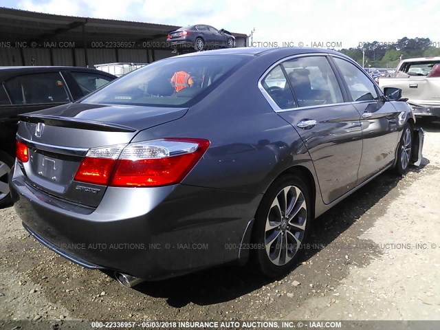 1HGCR2F50EA041314 - 2014 HONDA ACCORD SPORT GRAY photo 4