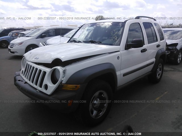 1J4GL48K27W707198 - 2007 JEEP LIBERTY SPORT WHITE photo 2