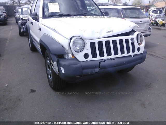 1J4GL48K27W707198 - 2007 JEEP LIBERTY SPORT WHITE photo 6