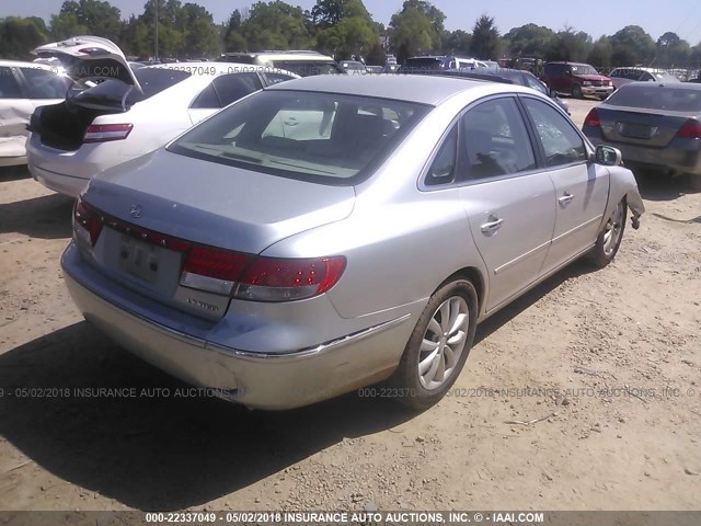 KMHFC46F16A128377 - 2006 HYUNDAI AZERA SE/LIMITED SILVER photo 4