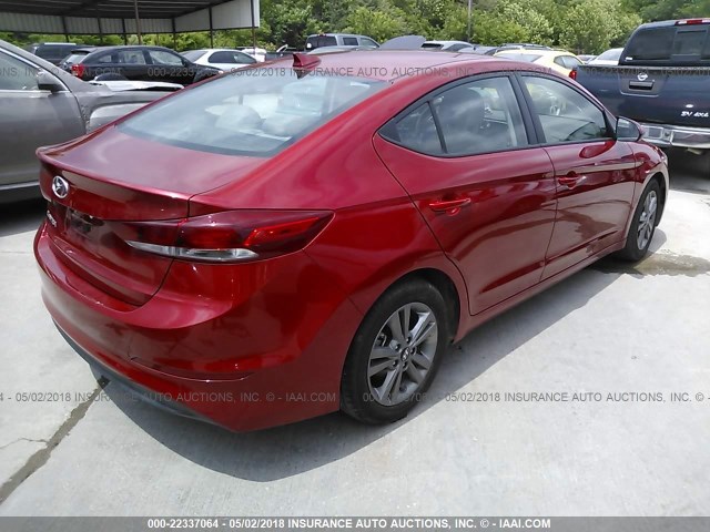 5NPD84LF9JH214409 - 2018 HYUNDAI ELANTRA SEL/VALUE/LIMITED RED photo 4