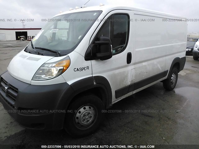 3C6TRVAG6HE523948 - 2017 RAM PROMASTER 1500 1500 STANDARD WHITE photo 2