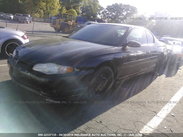 2G1WX15K349220923 - 2004 CHEVROLET MONTE CARLO SS შავი ფოტო 2