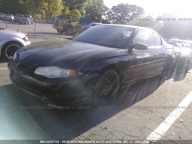 2G1WX15K349220923 - 2004 CHEVROLET MONTE CARLO SS BLACK photo 2