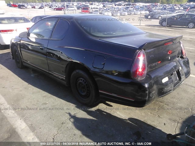 2G1WX15K349220923 - 2004 CHEVROLET MONTE CARLO SS BLACK photo 3