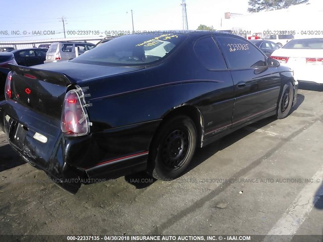 2G1WX15K349220923 - 2004 CHEVROLET MONTE CARLO SS შავი ფოტო 4