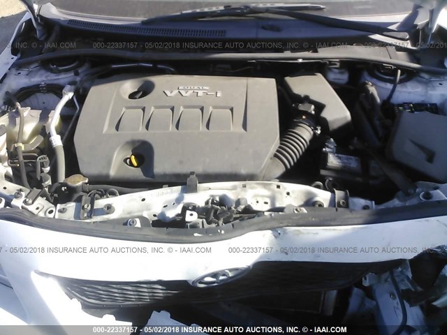 2T1BU4EE3AC505451 - 2010 TOYOTA COROLLA S/LE/XLE WHITE photo 10