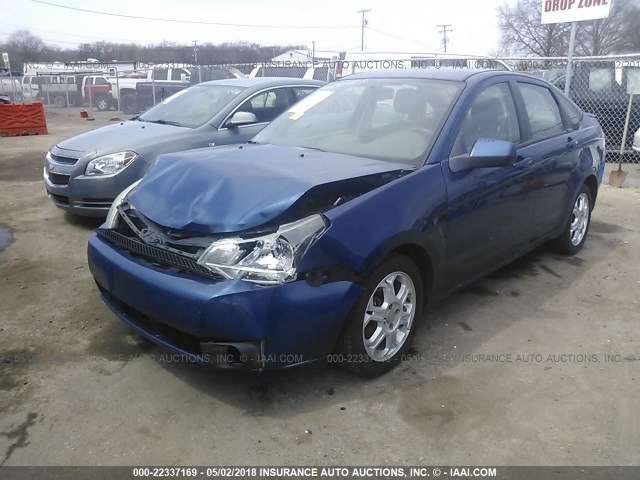 1FAHP35N98W102111 - 2008 FORD FOCUS SE/SEL/SES BLUE photo 2