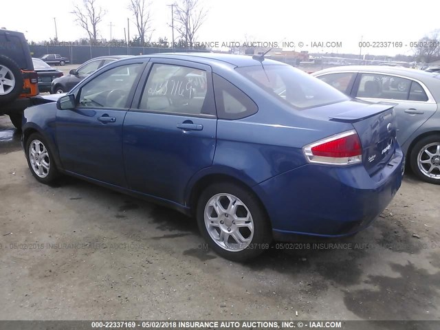 1FAHP35N98W102111 - 2008 FORD FOCUS SE/SEL/SES BLUE photo 3