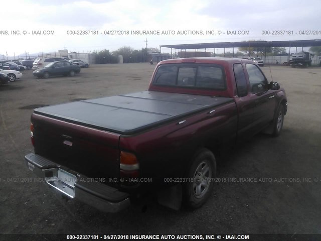 5TEVL52N61Z844659 - 2001 TOYOTA TACOMA XTRACAB RED photo 4