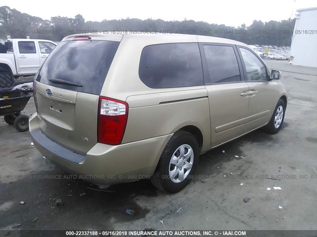 KNDMB233X66046258 - 2006 KIA SEDONA EX/LX BEIGE photo 4