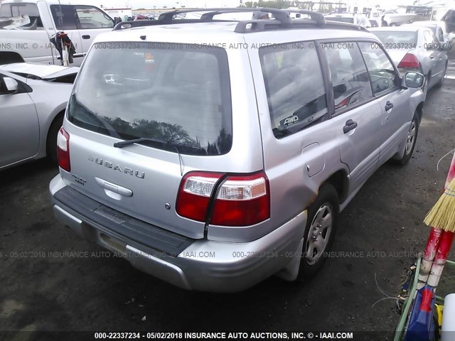 JF1SF65652H742928 - 2002 SUBARU FORESTER S SILVER photo 4