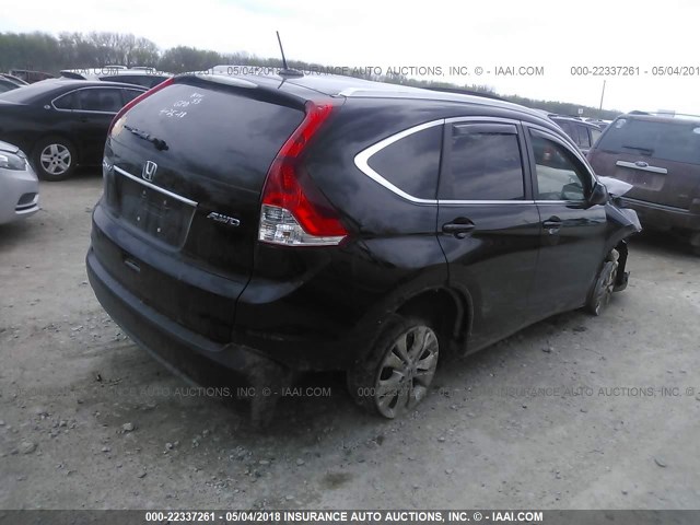 2HKRM4H77DH606375 - 2013 HONDA CR-V EXL BLACK photo 4