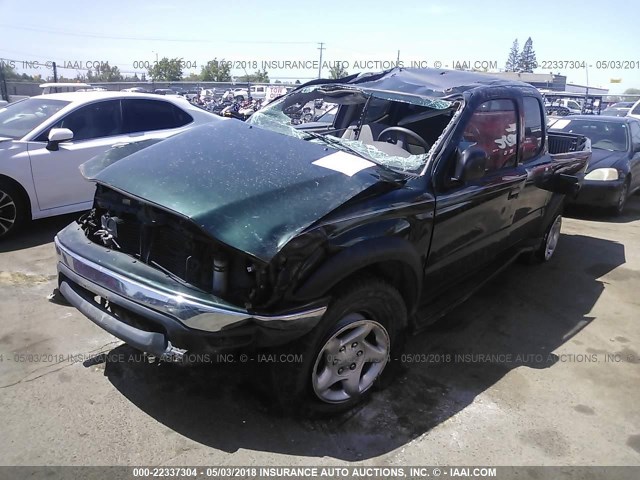 5TEHN72N72Z136148 - 2002 TOYOTA TACOMA DOUBLE CAB 绿色 照片 2