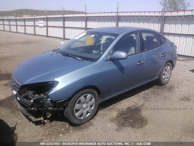 KMHDU46D57U175754 - 2007 HYUNDAI ELANTRA GLS/SE/LIMITED BLUE photo 2