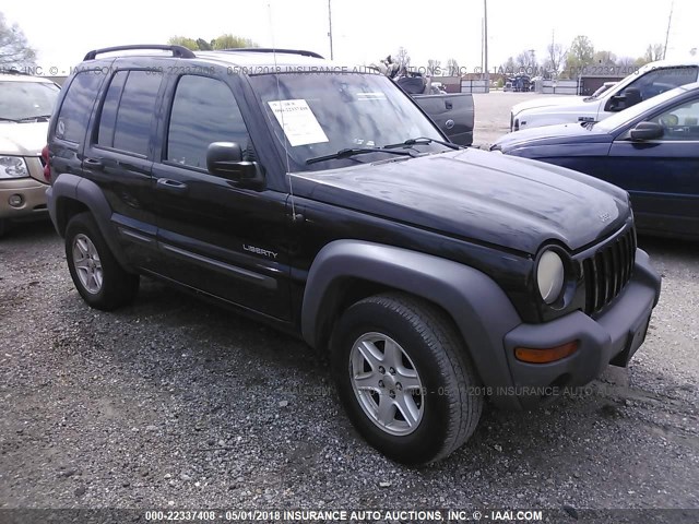 1J4GL48K84W156481 - 2004 JEEP LIBERTY SPORT BLACK photo 1