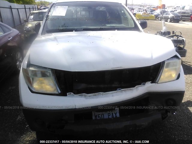 1N6BD06TX6C473858 - 2006 NISSAN FRONTIER KING CAB XE WHITE photo 6