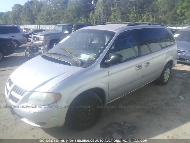 2B4GP44G01R182781 - 2001 DODGE GRAND CARAVAN SPORT SILVER photo 2