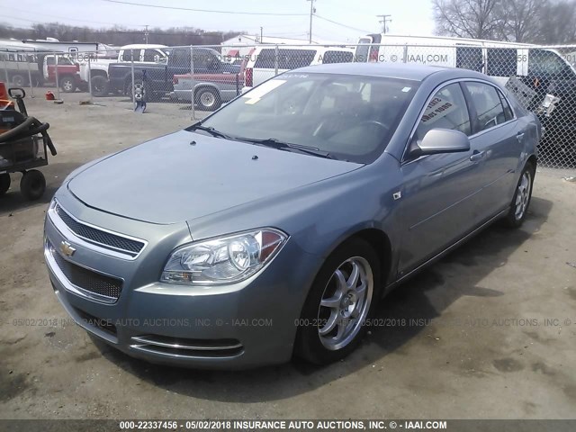 1G1ZJ57B484237483 - 2008 CHEVROLET MALIBU 2LT BLUE photo 2