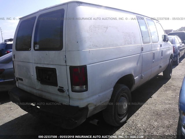 1FTNE24L51HB04123 - 2001 FORD ECONOLINE E250 VAN WHITE photo 4