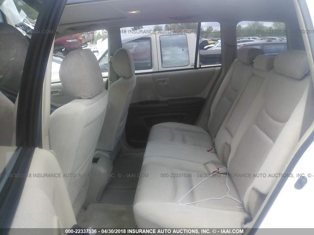 JTEHF21AX30130839 - 2003 TOYOTA HIGHLANDER LIMITED WHITE photo 8