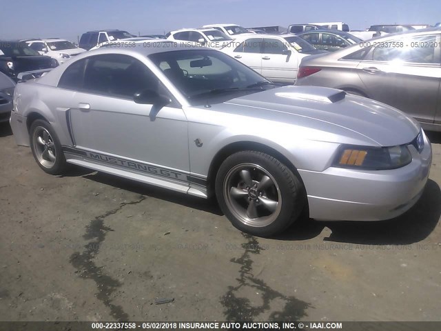1FAFP42X74F119101 - 2004 FORD MUSTANG GT SILVER photo 1