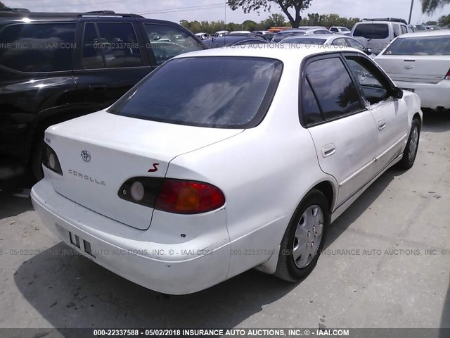 1NXBR12E11Z424953 - 2001 TOYOTA COROLLA CE/LE/S WHITE photo 4