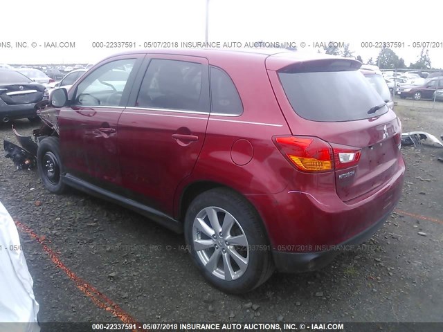 4A4AP4AU5FE013047 - 2015 MITSUBISHI OUTLANDER SPORT SE/GT RED photo 3