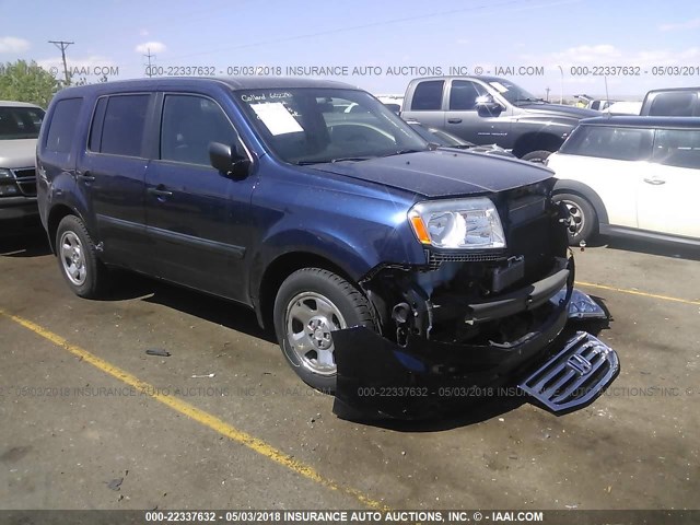 5FNYF4H20DB062794 - 2013 HONDA PILOT LX Dark Blue photo 1