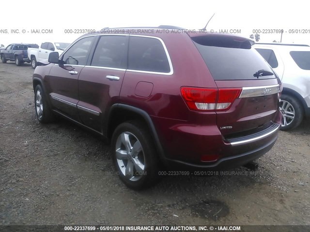 1C4RJEBG5CC263860 - 2012 JEEP GRAND CHEROKEE LIMITED RED photo 3