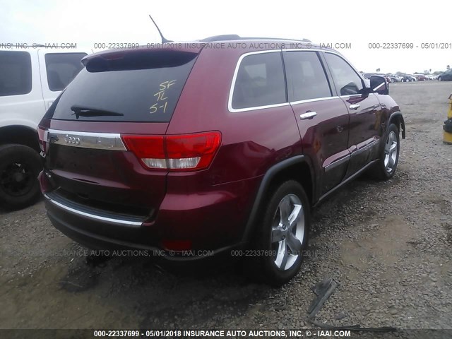 1C4RJEBG5CC263860 - 2012 JEEP GRAND CHEROKEE LIMITED RED photo 4