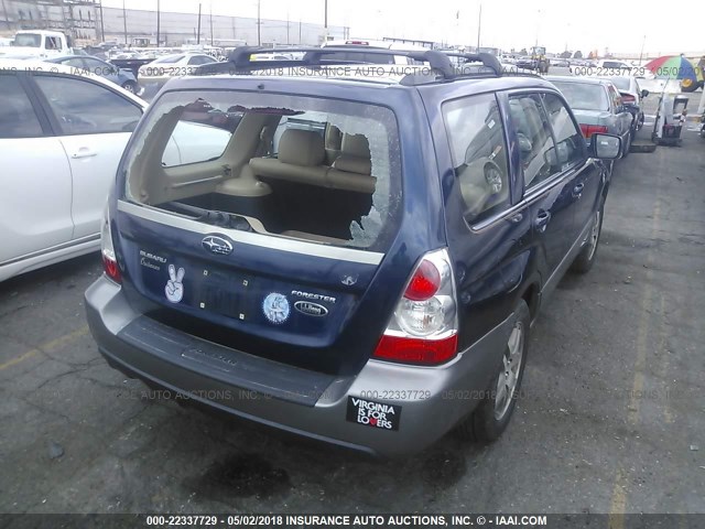 JF1SG67676H755518 - 2006 SUBARU FORESTER 2.5X LL BEAN BLUE photo 4
