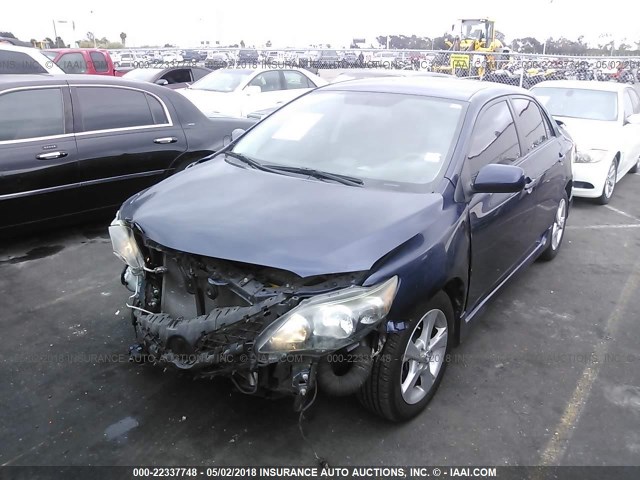 5YFBU4EE3CP040138 - 2012 TOYOTA COROLLA S/LE BLUE photo 2