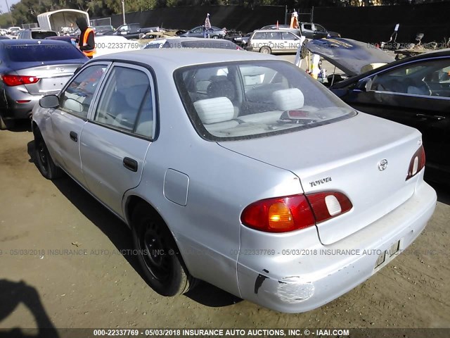 1NXBR12E6YZ329556 - 2000 TOYOTA COROLLA VE/CE/LE SILVER photo 3