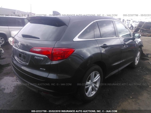 5J8TB4H50FL025939 - 2015 ACURA RDX TECHNOLOGY GRAY photo 4