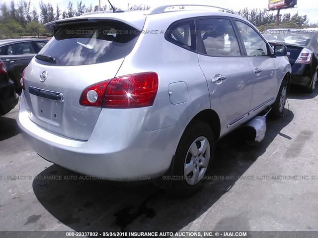 JN8AS5MT2EW611916 - 2014 NISSAN ROGUE SELECT S SILVER photo 4