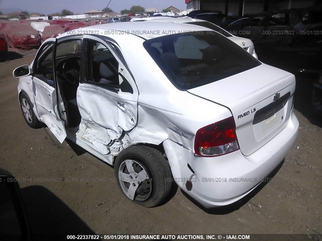 KL1TD56686B640181 - 2006 CHEVROLET AVEO LS WHITE photo 3