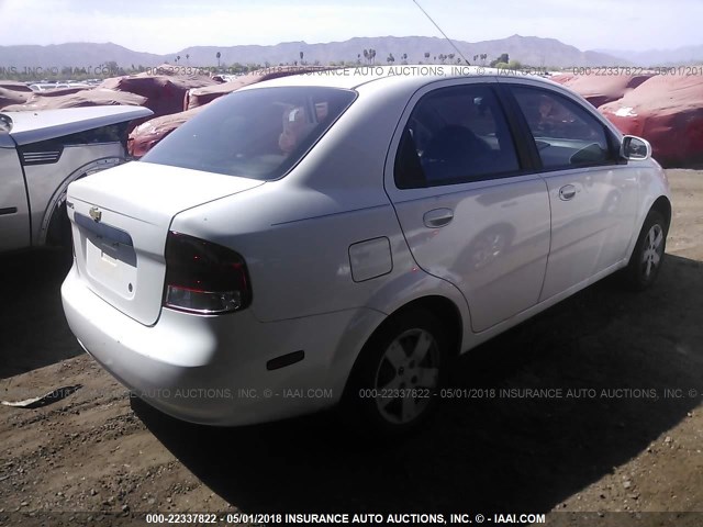 KL1TD56686B640181 - 2006 CHEVROLET AVEO LS WHITE photo 4