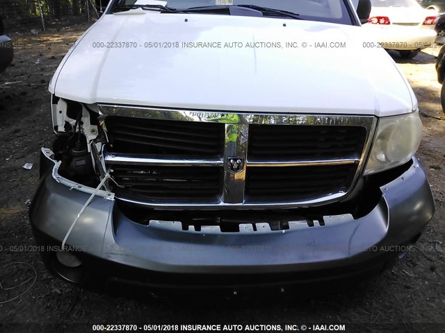 1D8HB48PX7F585412 - 2007 DODGE DURANGO SLT WHITE photo 6