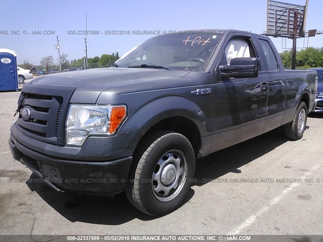 1FTEX1CW9AFA82557 - 2010 FORD F150 SUPER CAB GRAY photo 2