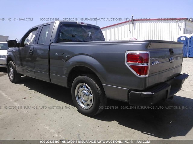 1FTEX1CW9AFA82557 - 2010 FORD F150 SUPER CAB GRAY photo 3