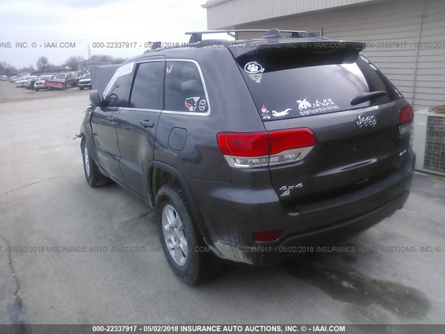 1C4RJFAG2EC333843 - 2014 JEEP GRAND CHEROKEE LAREDO GRAY photo 3