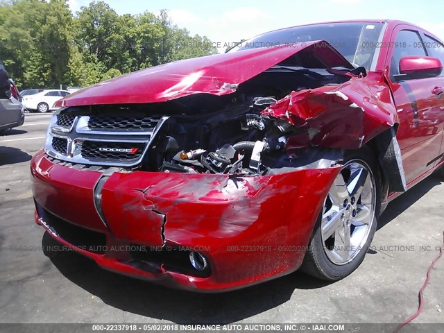 1C3CDZCB2EN151195 - 2014 DODGE AVENGER SXT RED photo 6