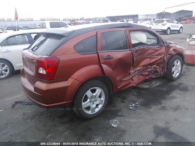 1B3HB48BX8D592524 - 2008 DODGE CALIBER SXT ORANGE photo 4