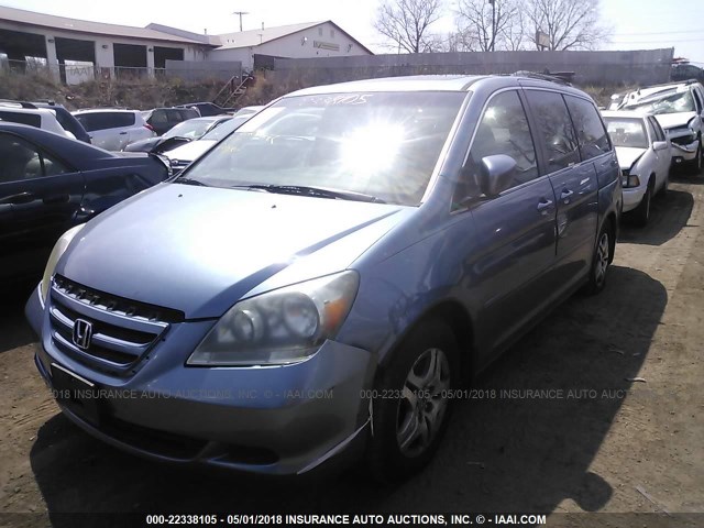 5FNRL38765B125689 - 2005 HONDA ODYSSEY EXL BLUE photo 2